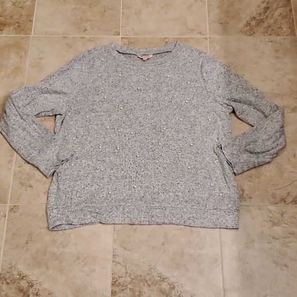 Juicy Couture gray with pearl detail gray sweater - Picture 3 of 9